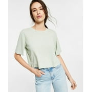 LNA Women's Yara Cotton Cropped T-Shirt Green Size Large