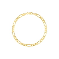 14K Yellow Gold Men & Women's 8" 4.75mm Concave Figaro Chain Bracelet