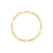 JEWELRY ADDICT 14K Yellow Gold Men & Women's 8" 4.75mm Concave Figaro Chain Bracelet