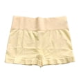 thumbnail image 3 of HAJWOH Women Seamless High Waist Ribbed Band Soft Stretch Safety Shorts Tummy Control Flat-cut Underwear for Dresses and Skirts, 3 of 6