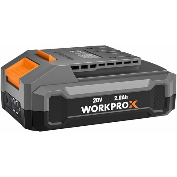 WORKPROX 20V 2.0Ah Li-Ion Battery Pack with Type-C Fast Charge & LED Display Screen, Lightweight Battery Doubles as Portable Power Bank, Compatible with WORKPROX 20V Cordless Power Tools