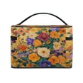 thumbnail image 4 of DIXRUYEE Train Case Cosmetics Organizer Fashion Golden Floral Harmony Printed Size: 9x6.2x6.5 in, 4 of 5