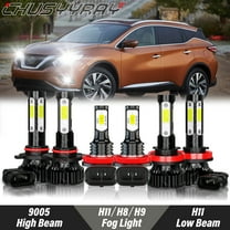 For Nissan Murano 2009-2014 LED Front Headlight High Low Beam Fog Light Bulbs Kit 6000K White 6 Pack