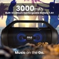 thumbnail image 5 of Pyle PBMWP185 - Altavoz inalámbrico portátil con Bluetooth, 40 W máx. 2,0 canales, recargable, sistema estéreo con entrada auxiliar, USB/SD/FM, subwoofer de 3 pulgadas, control de voz, 5 of 5