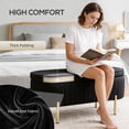 thumbnail image 4 of HOMCOM Upholstered Bedroom Bench, Channel Tufted Ottoman Bench, Black, 4 of 10
