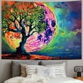 thumbnail image 2 of PRATYUS  Moon Tapestry Trippy Galaxy Clouds Tapestry Tree Tapestry  Ocean Sea Wall Tapestry Colorful Starry Sky Tapestry Wall Hanging for Bedroom Painting, 2 of 6