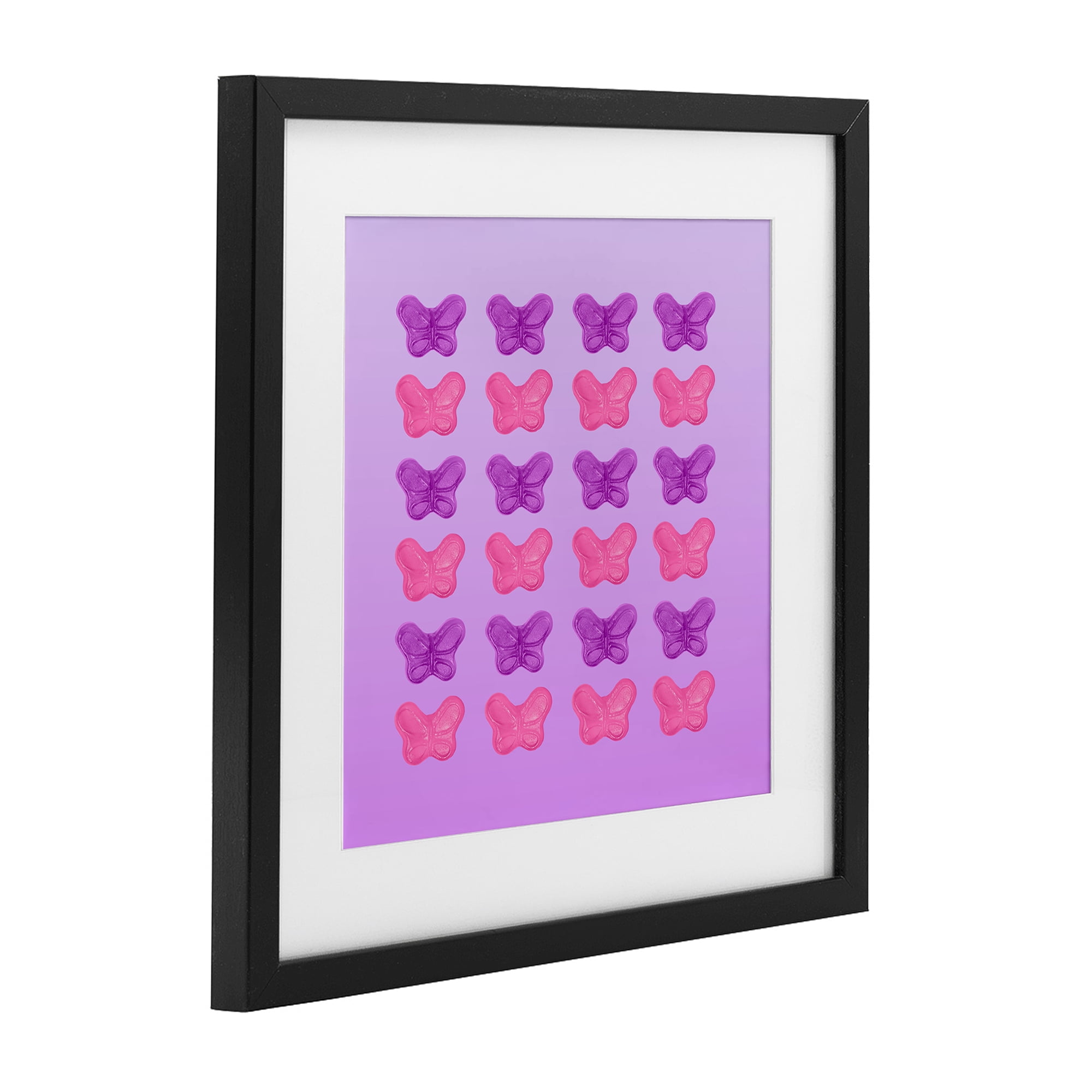 Stupell Industries Purple & Pink Butterfly Candies Black Framed Print Under Glass, design by LISH Creative