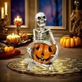 thumbnail image 2 of Halloween Decorations, Resin Skeleton Man Holding a Pumpkin Figurine for Table Garden Home Decor, Halloween Skeleton Ornaments Gifts, 2 of 5