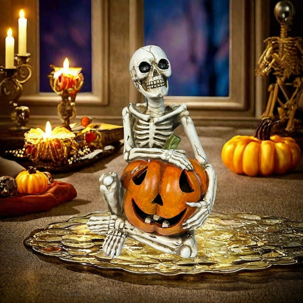 Decoraciones de Halloween, adornos de Halloween, regalos de Halloween, decoración original de fantasma blanco de Halloween con calabaza, nueva decoración de escritorio, decoración de accesorios para f