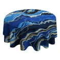 thumbnail image 4 of Dark Blue Marble Round Table Cloth,Wrinkle Resistant Table Cover with Polyester,Waterproof Reusable Tableclothes for Easter Birthday Picnic Wedding (Round,60x60inch), 4 of 6
