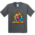 thumbnail image 3 of Inktastic Soccer Girl Superhero Youth T-Shirt, 3 of 5