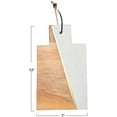 thumbnail image 4 of Creative Co-Op Boho 2-Tone Marble and Acacia Wood Charcuterie or Cutting Board with Brass Inlay and Leather Tie, White and Natural, 4 of 8