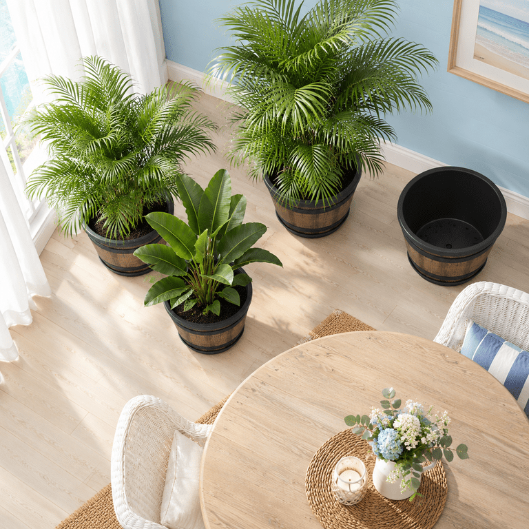 Plant Pots Set Of 4 Pack 12 Inch Large Planters With Drainholes ...