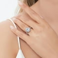 thumbnail image 5 of BERRICLE Sterling Silver Halo Wedding Engagement Rings Oval Cut Cubic Zirconia CZ Ring for Women, Rhodium Plated Size 8.5, 5 of 10