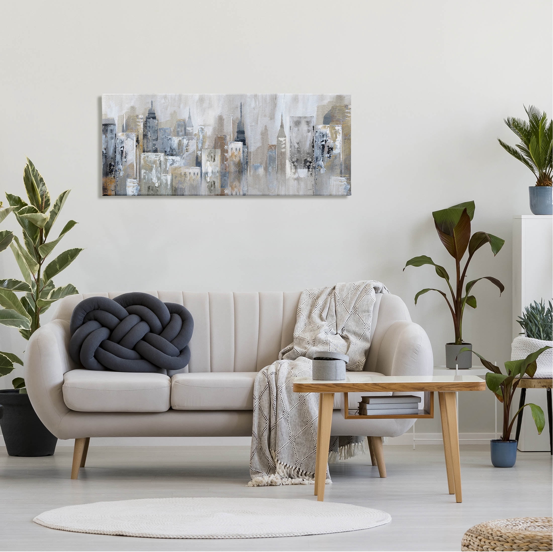 Stupell Industries Layered Urban City Skyline Painting Gallery Wrapped Canvas Print Wall Art, Design by Nan