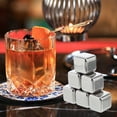 thumbnail image 4 of Masteelf 6pcs Stainless Steel Ice Cubes Whiskey Cubes Metal Whiskey Rocks Tool Reusable Ice Stones Rocks for Drinks Chilling Whiskey Wine Silver (Boxed), 4 of 8