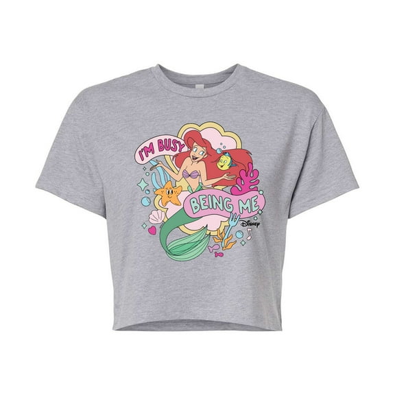 Disney Princess - Ariel Busy Being Me - Junior's Cropped T-Shirt