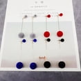 thumbnail image 5 of FRCOLOR Women Dangle Earrings Pom-pom Earrings Elegant Long Earring Fashion Jewelry (Blue), 5 of 8