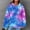 #257-Multicolor, variant on Craaazy Hoodies For Women Waffle Hooded Sweater Long Sleeve Casual Drawstring Tie-dye Pullover Pocket Tops Womens Tops
