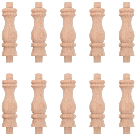 Shisuyan 10pcs Handcrafted Wood Baluster 62mm Unfinished Wood Craft Decorative Spindle For Home Decor Furniture And Staircase Interior