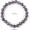 thumbnail image 2 of 1 pulsera de piedras preciosas, pulsera de amatista, pulsera ajustable con adorno., 2 of 4