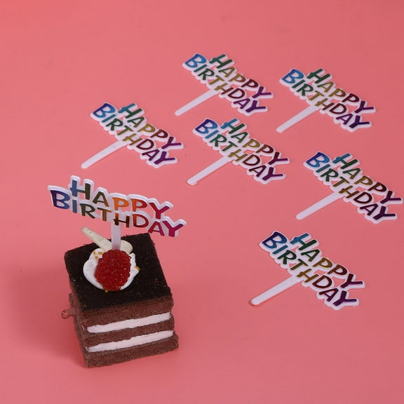 MLINS 100pcs Letters Cake Toppers Plastic Cake Inserts Cupcake Decor Party Supplies