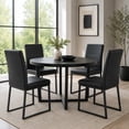 thumbnail image 6 of Ciphrias Dining Chairs Set of 4 Black PU Leather Padded Iron Legs for Dining Room, 6 of 8
