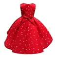 thumbnail image 2 of Girls Party Dress Princess Formal Costumes Toddlers Polka Dot Skirt Vintage Bow Dress, 2 of 6