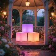 8 Inch LED Cube Light – Soft Blue Glow, Rechargeable Mood Lamp For Indoor Decor