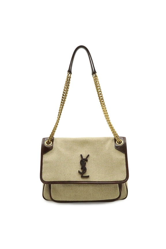 Pre-Owned Yves Saint Laurent SAINT LAURENT PARIS YSL NIKI Medium Chain Shoulder Bag, Linen...