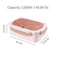 thumbnail image 5 of Fiambrera para adultos, fiambrera Bento para niños de 1200 ml con 3 compartimentos, fiambrera Bento a prueba de fugas con utensilios, 5 of 5