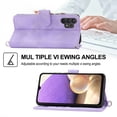 thumbnail image 5 of SaniMore for Samsung Galaxy A13 5G 6.5" Magnetic Flip Wallet Case with Cross Body Strap, PU Leather Case with Card Slot & Multi-Angle Kickstand Shockproof Protective Case for Girls Ladies, Purple, 5 of 12