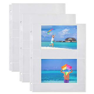 Sooez 30 Pack Heavy Duty Photo Page Protector (4x6, 180 Photos), Plastic  Clear Photo Album Sleeves for 3-Ring Binder, Three Pockets Per Page Top