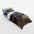 thumbnail image 2 of Ambesonne Scenery Bedding Set 3 Pcs, Night View Hong Kong, Twin XL, Navy White, 2 of 2