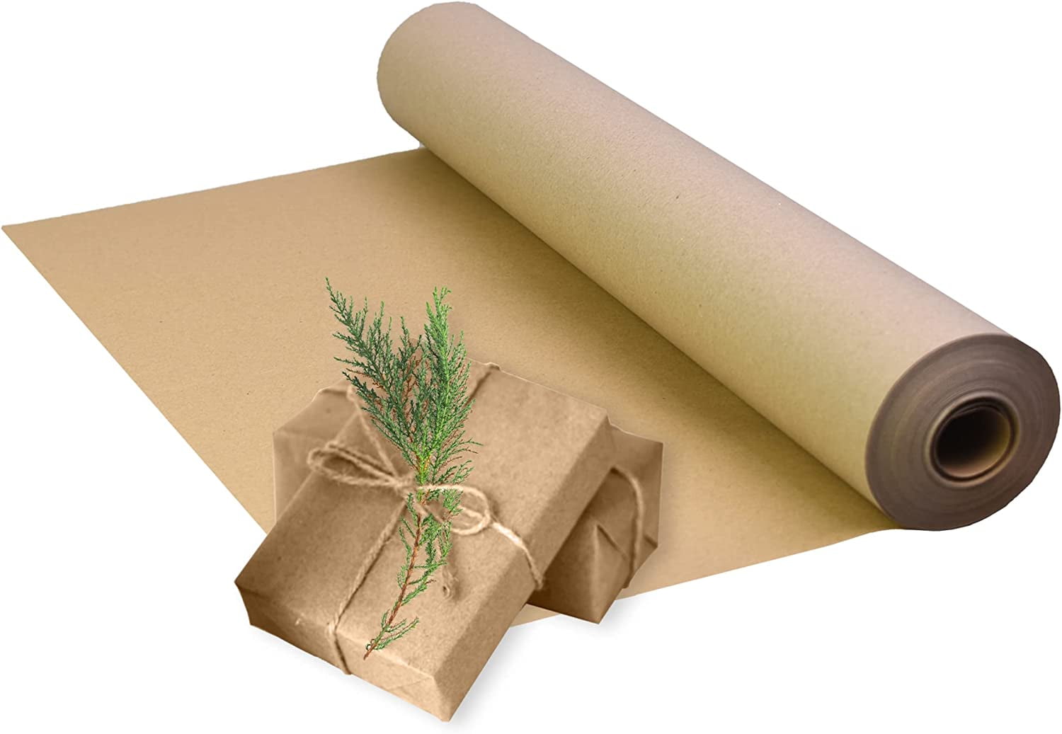 Kraft Wrapping Paper -11.8” x 98.5' Natural Kraft Wrapping Paper for Packing Recyclable Craft Construction and Packing Paper for Gift Wrapping, Packing Paper for Moving,Shipping, Floor Covering