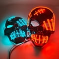 thumbnail image 2 of Máscara de Halloween DC 3V, máscara de fiesta brillante activada por sonido, Calavera, sangre, luz aterradora, accesorios de disfraces de actuación de fiesta, 2 of 4