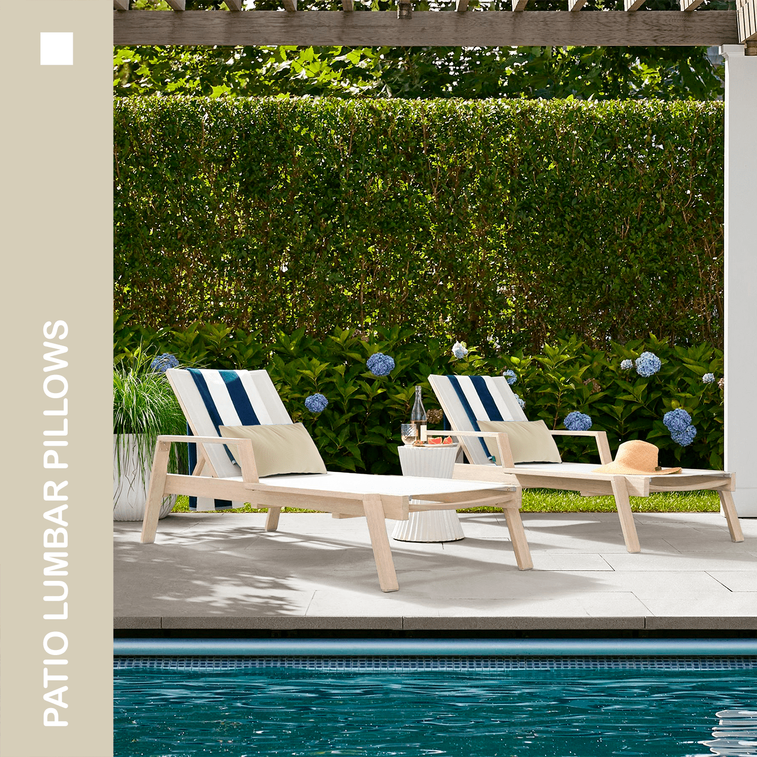 YOOZEKU Indoor Outdoor Lumbar Pillows,Waterproof Outdoor Pillows Set of 2 for Patio Furniture,12x20 Inch,Beige