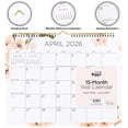 thumbnail image 2 of See It Bigger Wall Calendar, Med (12" x 15"), Pink Floral, 15-Month: Apr 2026 - Jun 2027, 2 of 5