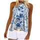 thumbnail image 1 of Mujeres Casual Impreso Sin Mangas Halter Sin Tirantes Cuello Redondo Jersey Blusa Tops Wmkox8yi bvn3727, 1 of 8