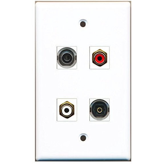 RiteAV - 1 Port RCA Red 1 Port RCA White 1 Port Toslink 1 Port 3.5mm Wall Plate
