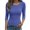 Blue, variant on Blue T Shirts for Women Spring and Summer Pure Color Stripes High Elastic Long Sleeved Undershirt Top