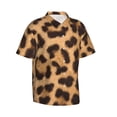 thumbnail image 2 of Leopard Skin Pattern Men'S 3d Print Casual Button Down Shirts, Novelty Hawaiian Short Sleeves 2xl, 2 of 8