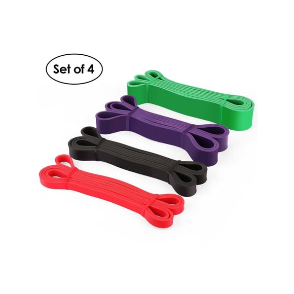 4x Pull Up Bands - Resistance Bands - Premium Latex Loop Stretch Workout / Exercise Band - Mobility & Powerlifting Assist Bands for Body Fitness Training