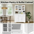 thumbnail image 4 of Kitchen Pantry Storage Cabinet with Drawers,Modern Buffet with Microwave Stand,Tall Kitchen Hutch with Hutch,Freestanding Coffee Bar Cabinet with 14 Shelves and Drawer for Dining Room, 4 of 8