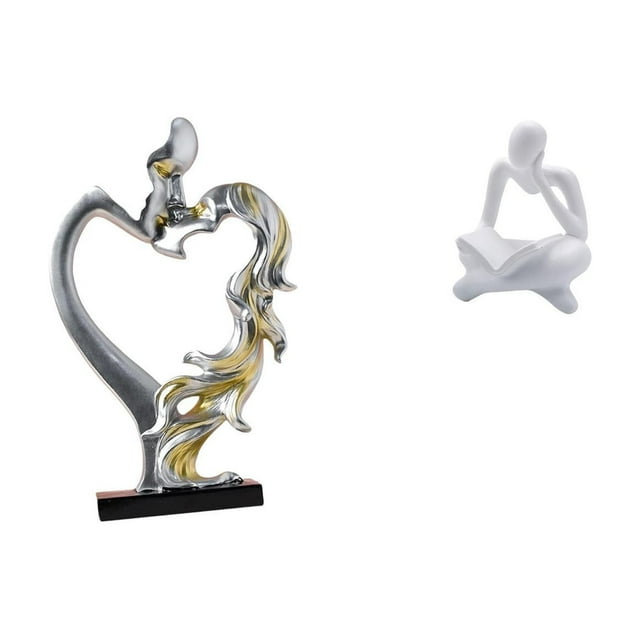 Figura De Pareja Besándose, Estatua De Pensador Abstracto, Adorno De Escritorio Coleccionable Para Dormitorio, Boda, Estantería, Armario, Decoración Del Hogar, Mesa, Sala De Estar, Estante