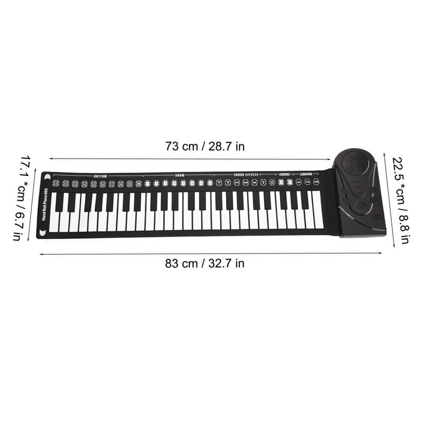 karymi Hand-Rolled Piano with Horn - Portable 49 Keys Organ Piano with Foldable Keyboard Instruments Educational People of All Ages Toys for Ages 5-7