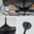 thumbnail image 3 of Industrial Caged Ceiling Lamp And Retractable Fan, 3 of 7
