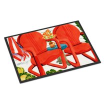 Carolines Treasures 6140JMAT Red Chairs Patio View Door Mat Indoor Rug or Outdoor Welcome Mat 24x36 Doormat  36"L x 24"W