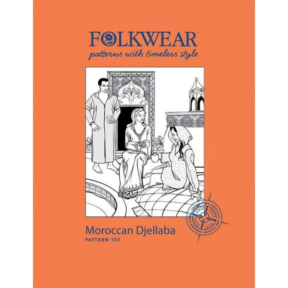 Folkwear Moroccan Djellaba #157 North African Hooded Caftan Sewing Pattern (Pattern Only) folkwear157