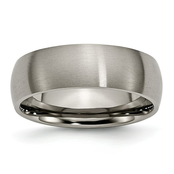 Solid Titanium 7mm Matte Brushed Finish Plain Classic Wedding Band Ring Comfort-Fit Size 12.5